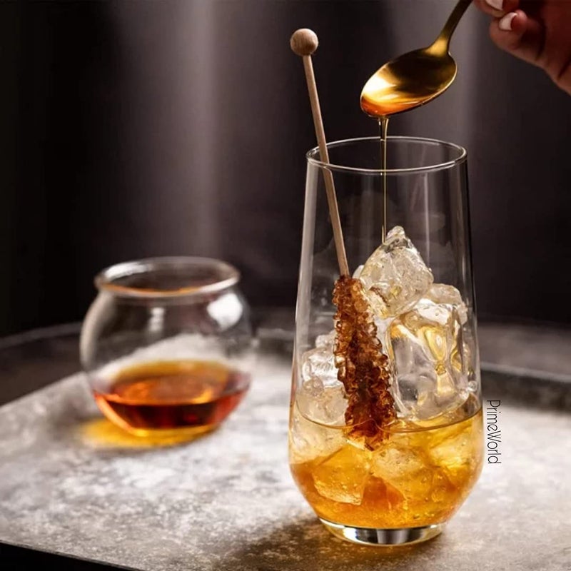 PrimeWorld طقم كؤوس زجاجية كريستالية شفافة 300 مل - 6 قطع - كؤوس شرب طويلة للماء، العصير، المشروبات الباردة، موهيتو، كوكتيل، خالية من الرصاص، مثالية للمنزل، المطاعم والحفلات - Image 3