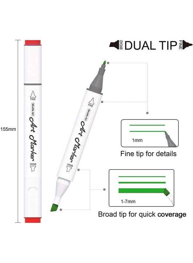 Shuttle Art Shuttle Art 51 Colors Dual Tip Alcohol Based Art Markers, 50 Colors plus 1 Blender Permanent Marker Pens Highlighters with Case Perfect for Illustration Adult Coloring Sketching and Card Making…  - Image 3