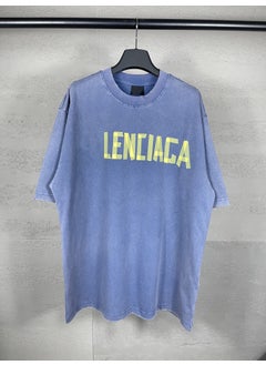 Generic Classic B-Brand SS24 Taped Logo Distressed Tee fog blue 