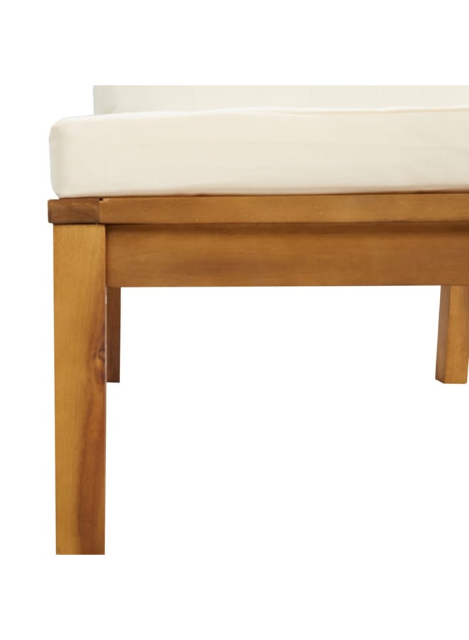 vidaxl 6 Piece Garden Lounge Set with Cream Cushion Solid Acacia Wood 3086929 - Image 3