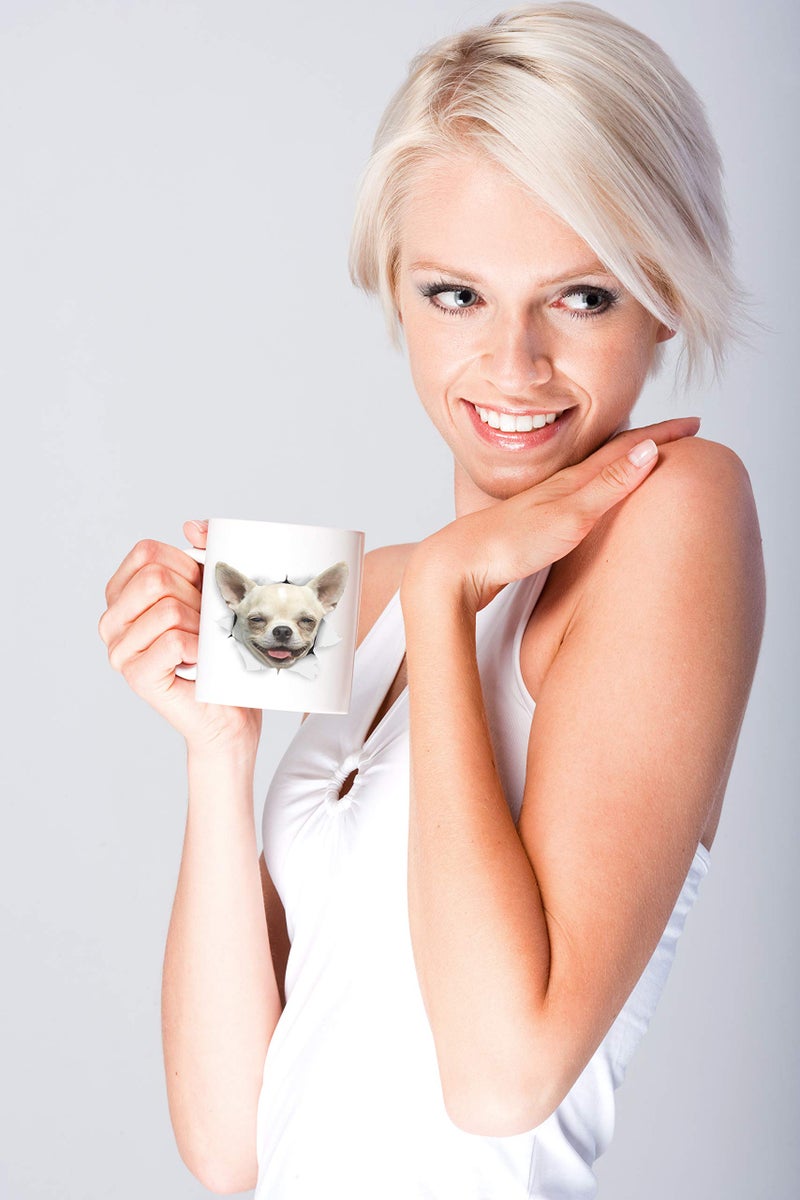 Winston Bear Winston & Bear Happy Chihuahua Mug - Ceramic Chihuahua Coffee Mug - Perfect Chihuahua Gifts - Funny Cute Chihuahua Dog Coffee Mug for Dog Lovers (11oz) - Image 2