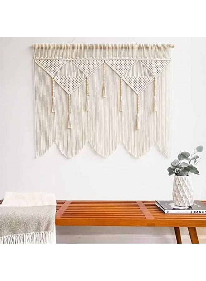 Home Gallery Macrame Wall Hanging Large Boho Chic Woven Wooden Beads Handmade  - Image 3