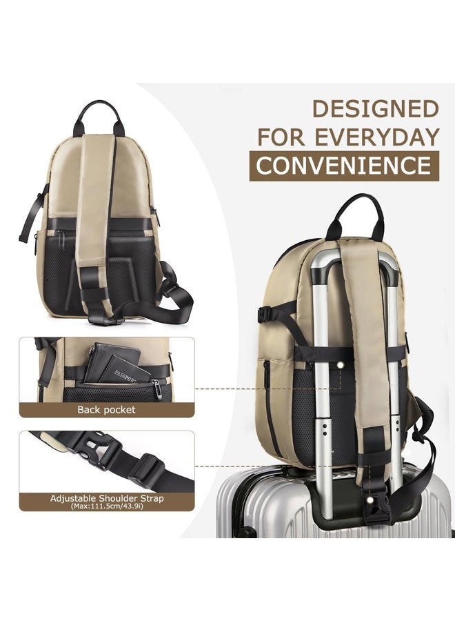 TAAOKA Waterproof Camera Sling Bag Backpack - DSLR Sling Camera Bag for Photographers, Cross body Sling Bag with Raincover Tripod Holder Photography Slingpack Black TR-S (Brown) - Image 5