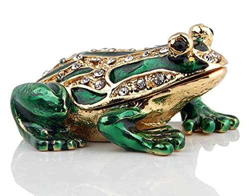 SEVENBEES 24K Golden Frog Jewelry Trinket Box Gift for Home Decor