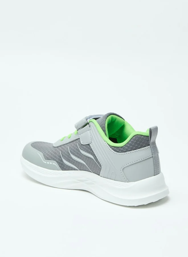 OAKLAN Panelled Walking Shoes with Hook and Loop Closure