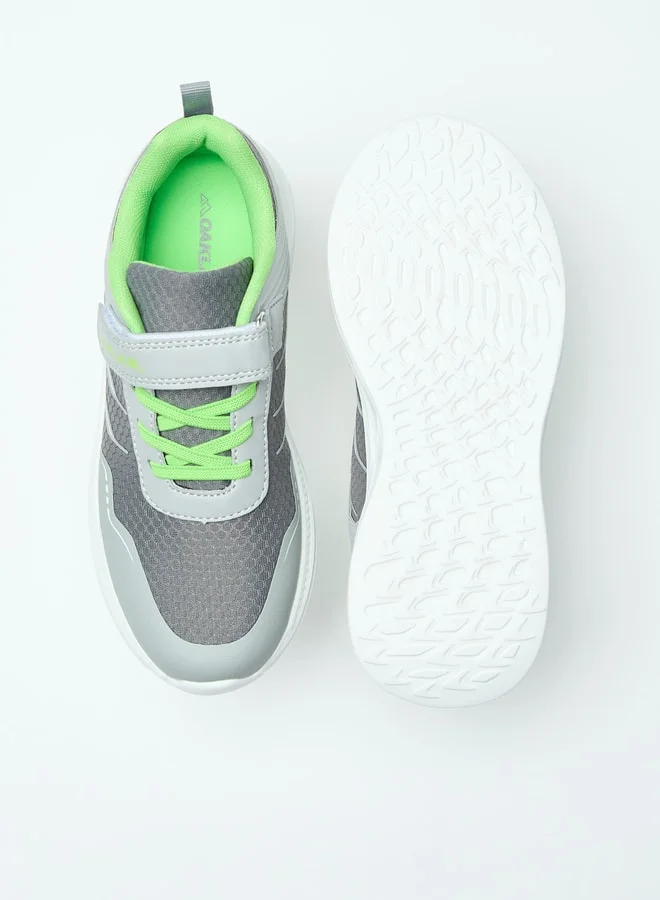 OAKLAN Panelled Walking Shoes with Hook and Loop Closure