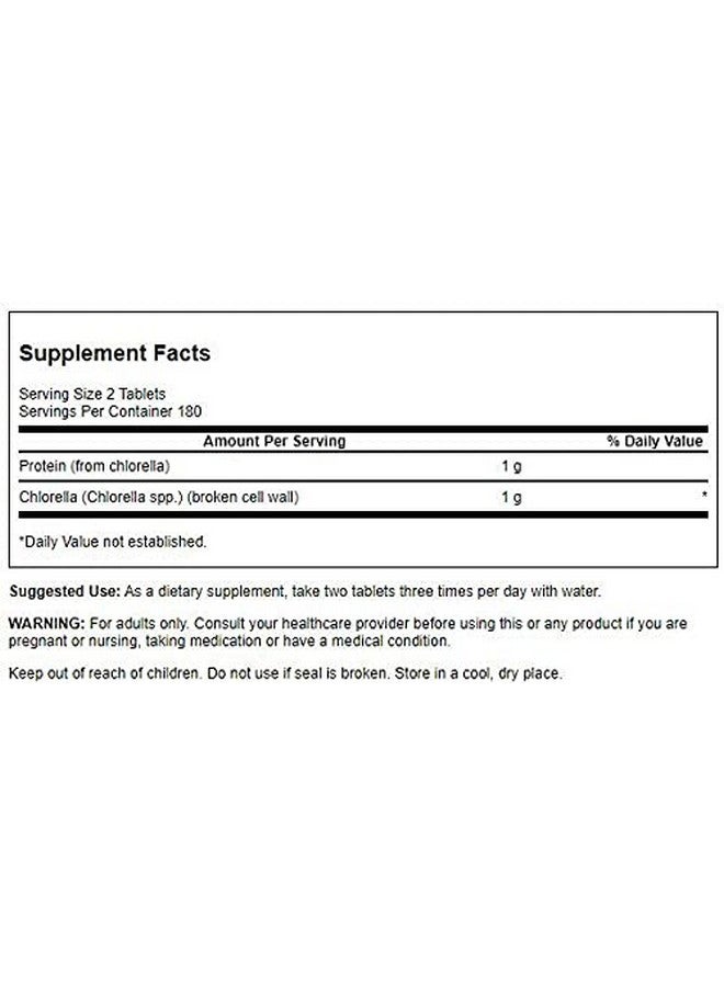 Swanson Broken Cell Wall Chlorella 500 mg 360 Tabs (2 Pack) - Image 2