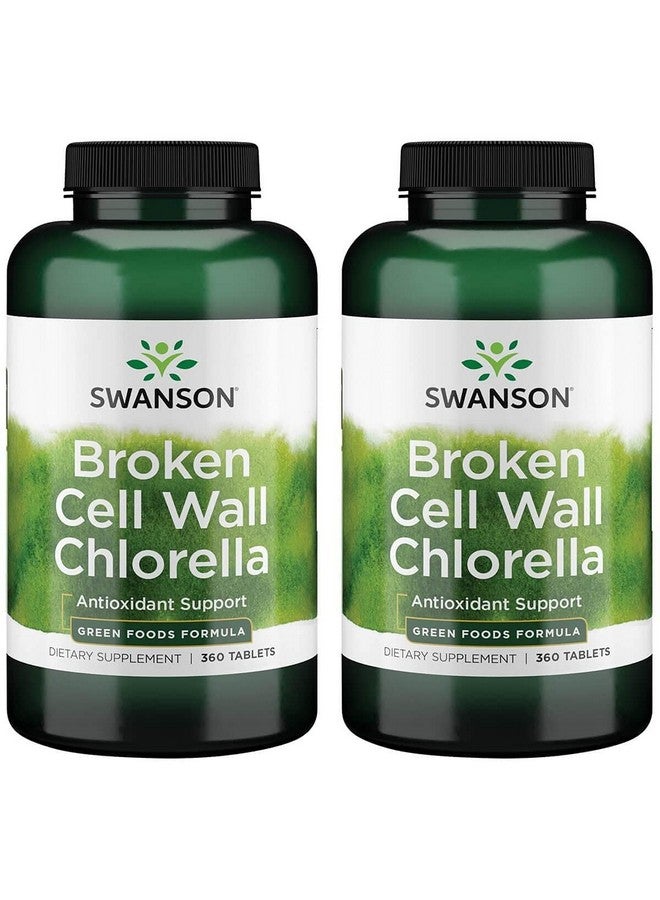 Swanson Broken Cell Wall Chlorella 500 mg 360 Tabs (2 Pack) - Image 1