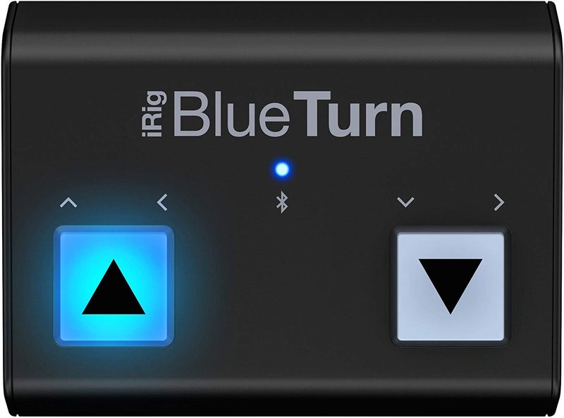 IK Multimedia iRig BlueTurn wireless page turner, backlit silent foot switches, Bluetooth LE, iPhone iPad Mac, pedal board with 3 mode configurations for sheet music, music stands, keynote controller - Image 1