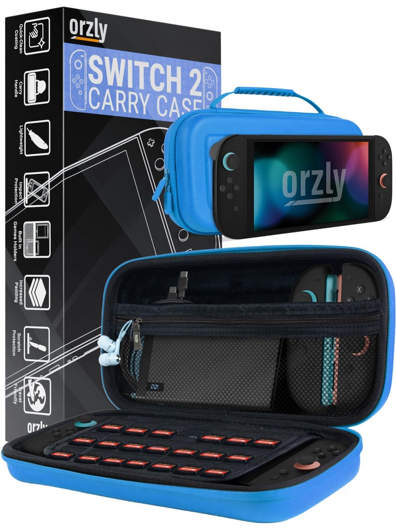 Orzly Case Compatible with Nintendo Switch 2 Protective Travel Carry Case with Screen Padding Game Card microSD Slots Zipped Open Pockets for Accessories 79 Gift Boxed - Image 2