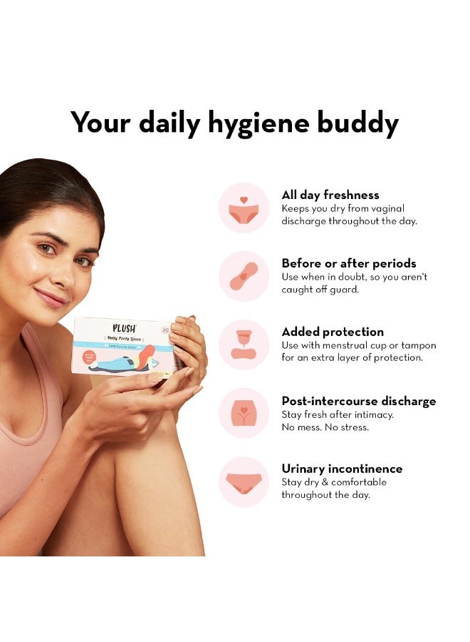 Plush Ultra Thin Panty Liners For Women Daily Use, 40 Liners 150mm | Pure US Cotton Liner Pads For Rash Free Periods | Soft Cotton Surface For Comfort On Non-Period Days | No Toxins & Paraben Free - Image 5