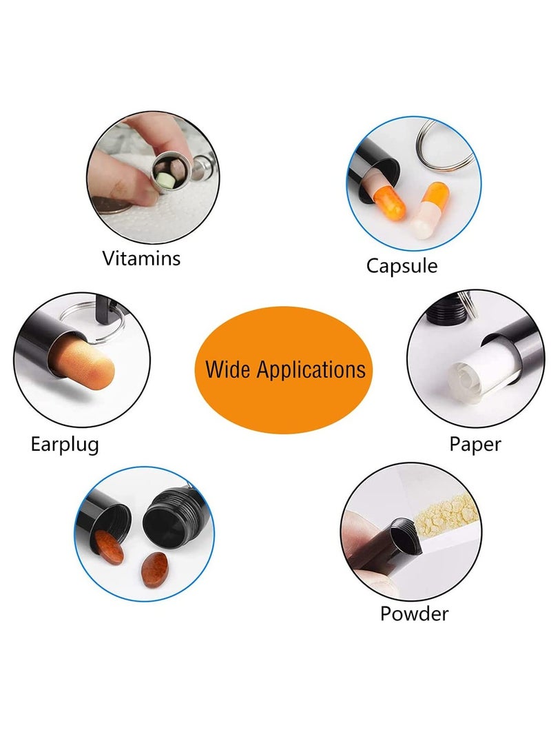 SOLARAE Small Pill Boxes Organiser Metal Pill Boxes Travel Pocket Pill Case Round Keyring Pill Holder Waterproof Capsules Portable Pill Container for Outdoor Travel - Image 3