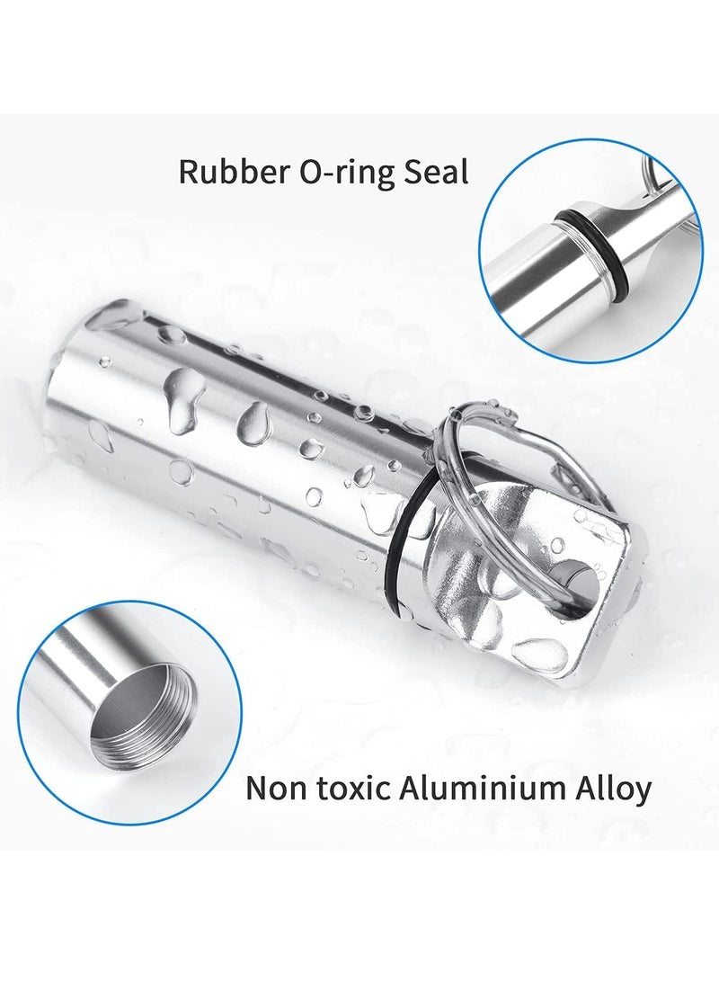 SOLARAE Small Pill Boxes Organiser Metal Pill Boxes Travel Pocket Pill Case Round Keyring Pill Holder Waterproof Capsules Portable Pill Container for Outdoor Travel - Image 2