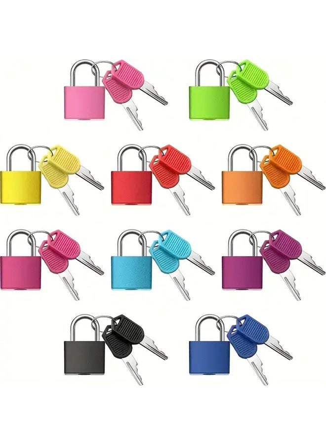10pcs Assorted Color Metal Luggage Padlock With Key For School Gym Travel - Image 4