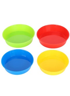Zerodis Color Plastic Paint Bowl 4Pcs Children'S Art Drawing Tray Student Craft Diy Round Pallets Accessory For Acrylic Oil Watercolor  - Image 1