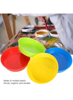 Zerodis Color Plastic Paint Bowl 4Pcs Children'S Art Drawing Tray Student Craft Diy Round Pallets Accessory For Acrylic Oil Watercolor  - Image 3