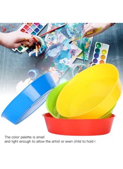 Zerodis Color Plastic Paint Bowl 4Pcs Children'S Art Drawing Tray Student Craft Diy Round Pallets Accessory For Acrylic Oil Watercolor  - Image 2