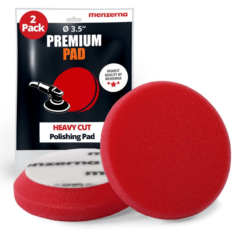 menzerna 3.5 Inch 2X Premium Polishing Pads Heavy Cut for Scratch Repair I Body Repair and Detailing Pads with Safety Edge & Velcro Attachment I Washable & Long Lasting - Image 1