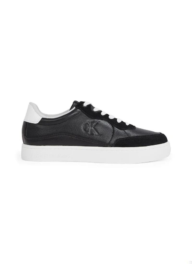 Calvin Klein Jeans Men's Leather Sneakers - Leather, Black