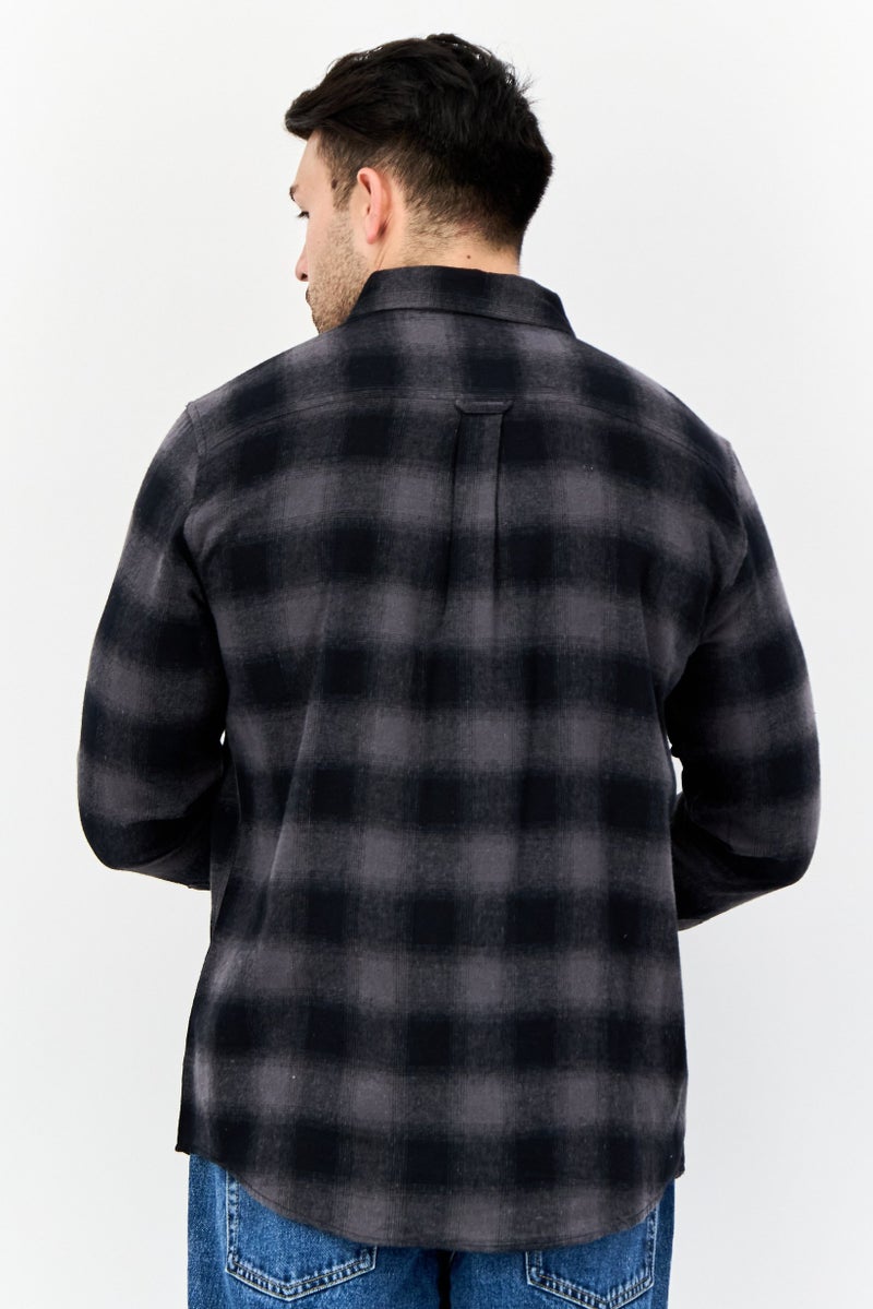 Chaps Men Regular Fit Plaid Casual Shirt, Black - Image 3