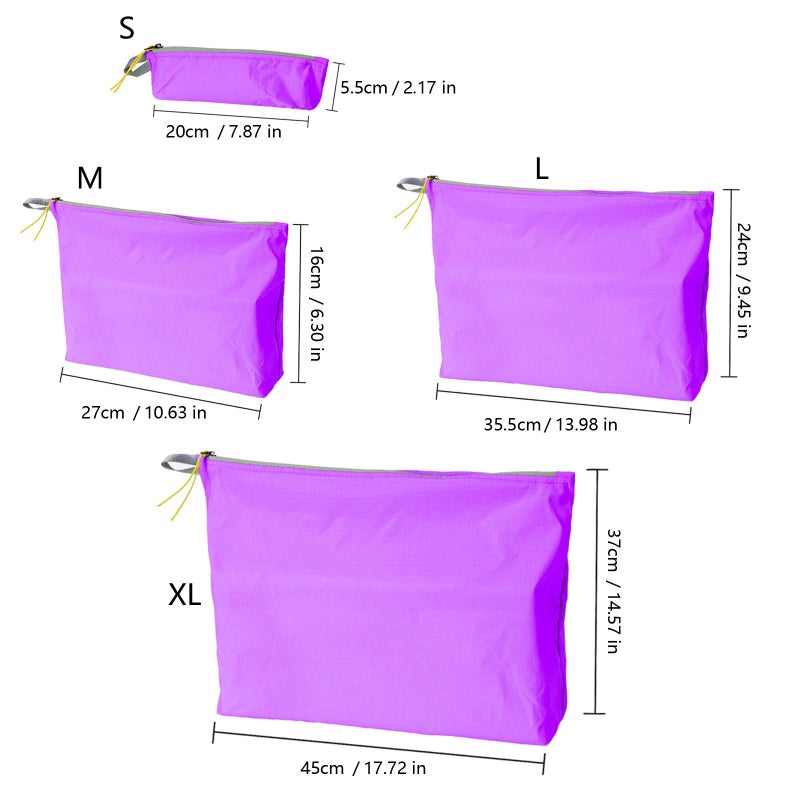 Gray Compact Zippered Travel Toiletry Bag Lightweight Nylon for Hiking Camping Accessories Organiser - Image 5