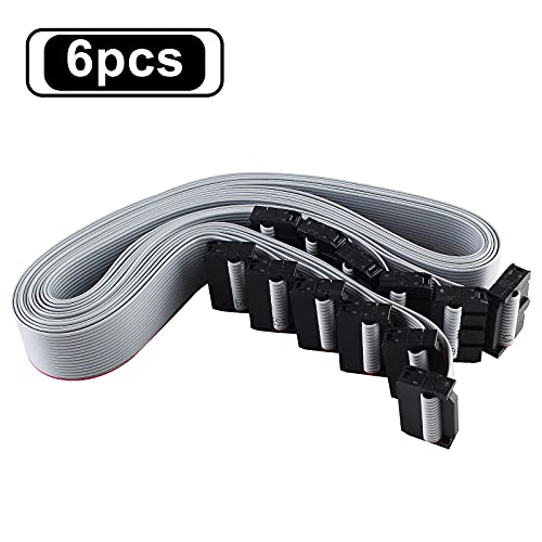 Augiimor 6 PCS 16 Pin Ribbon Cable 2.54 mm Pitch F/F IDC Connector Flat Ribbon Cable, F/F IDC Flat Ribbon Cable Connector Dual Row Data Cable (16 Pin, 30cm Length) - Image 3