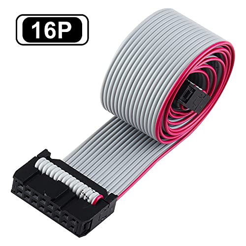Augiimor 6 PCS 16 Pin Ribbon Cable 2.54 mm Pitch F/F IDC Connector Flat Ribbon Cable, F/F IDC Flat Ribbon Cable Connector Dual Row Data Cable (16 Pin, 30cm Length) - Image 4