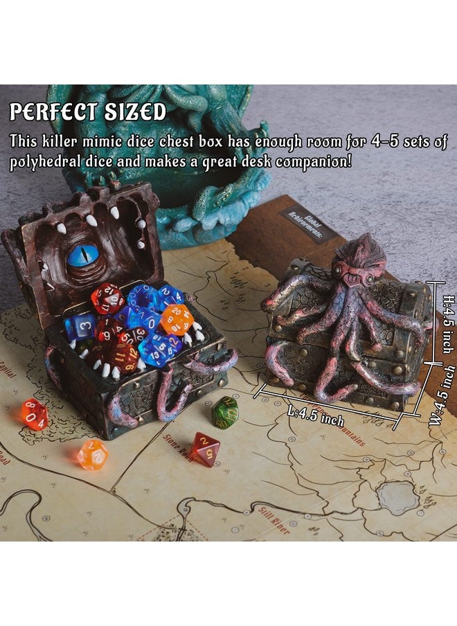 CZYY - Dnd Mimic & Octopus Chest Box With Polyhedral Mystery Dice Set - Medieval Resin Cthulhu Dice Storage Case Perfect For Dungeons And Dragons, Board Game, Tabletop Rpg And Gaming Accessories - Image 1