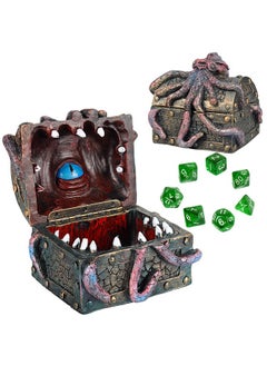 CZYY Dnd Mimic & Octopus Chest Box With Polyhedral Mystery Dice Set - Medieval Resin Cthulhu Dice Storage Case Perfect For Dungeons And Dragons, Board Game, Tabletop Rpg And Gaming Accessories  - Image 1