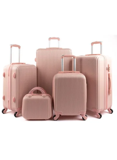 LIMRA Luggage Trolley Bags set of 5 Pcs Pink