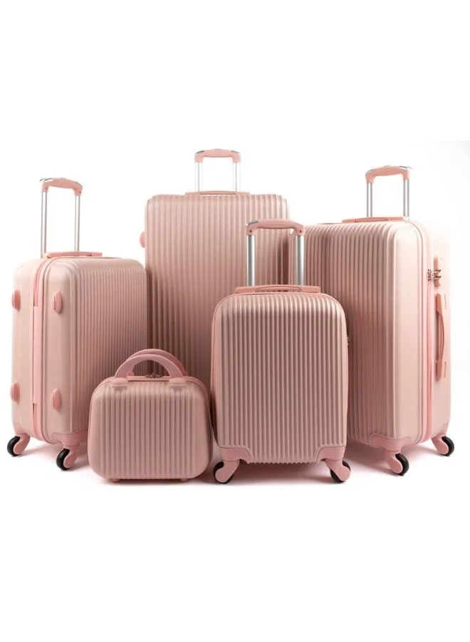 LIMRA Luggage Trolley Bags set of 5 Pcs Pink