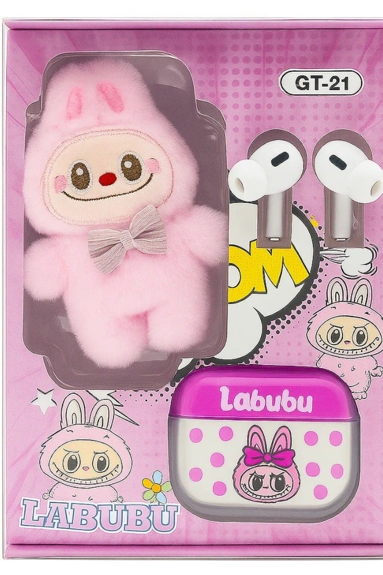 لابوبو سماعات أذن لابوبو اللاسلكية مع لعبة كرتونية لطيفة