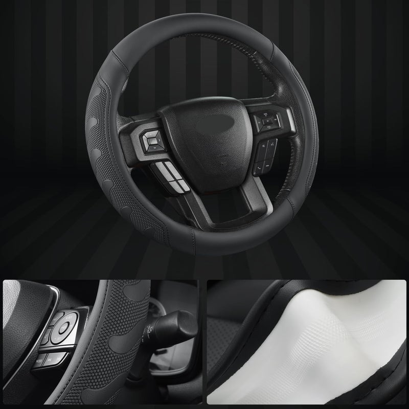 GIANT PANDA Car Steering Wheel Cover for Ford - F150 F250 F350 Expedition, (15.5-16 inches - Black) - Image 4