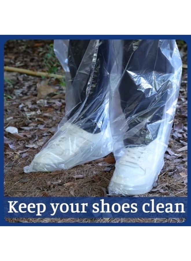 شيبشيب 5 قطع من بنطلونات المطر القابلة للتصرف للرجال والنساء مع غطاء للأحذية، أغطية بنطلونات مطرية سميكة من البلاستيك تغطي القدم، مثالية للأنشطة الخارجية مثل ركوب الدراجات والصيد. - Image 4