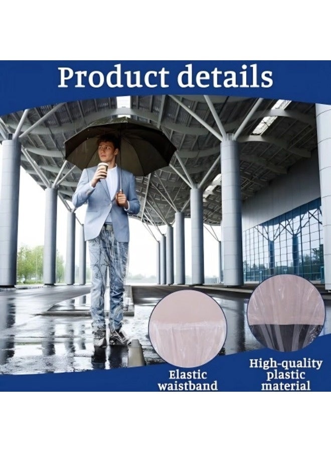 شيبشيب 5 قطع من بنطلونات المطر القابلة للتصرف للرجال والنساء مع غطاء للأحذية، أغطية بنطلونات مطرية سميكة من البلاستيك تغطي القدم، مثالية للأنشطة الخارجية مثل ركوب الدراجات والصيد. - Image 2