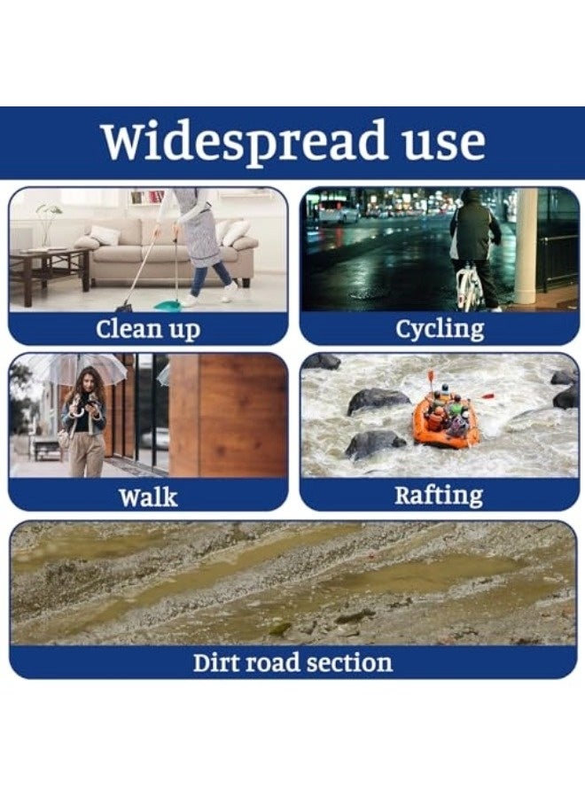 شيبشيب 5 قطع من بنطلونات المطر القابلة للتصرف للرجال والنساء مع غطاء للأحذية، أغطية بنطلونات مطرية سميكة من البلاستيك تغطي القدم، مثالية للأنشطة الخارجية مثل ركوب الدراجات والصيد. - Image 5