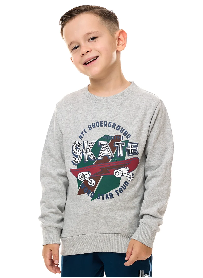 victor and jane Boys' Graphic Printed "SKATE" Sweatshirt