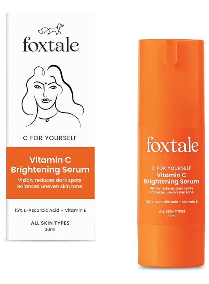 foxtale 15% Vitamin C Face Serum for Glowing Skin | Purest Vitamin C (L-Ascorbic Acid) with Vitamin E | Moisturizing Serum for Sensitive Skin | All Skin Types | Face Serum for Men & Women | 30 ml - Image 1