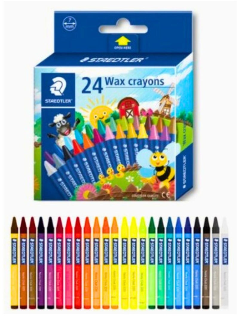 شتدلر 24 قطعة أقلام شمع متعددة الألوان - Image 1