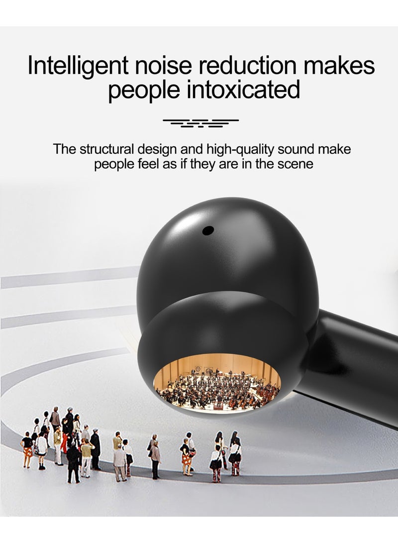 سماعات بلوتوث، سماعات أذن بلوتوث 5.4 مزودة بإلغاء الضوضاء النشط (ANC) والذكي (ENC)، سماعات لاسلكية بعمر بطارية 48 ساعة مع شاشة لمس ومعادل، سماعات لاسلكية مقاومة للماء وفق معيار IPX7، ستيريو عالي الدقة (Hi-Fi)، باللون الأبيض - Image 4