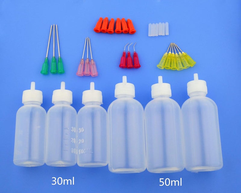 SHAOTONG 6Pcs Syringe Bottle With 15Pcs Dispensing Needles And 12Pcs Cap (30ml+50ml) Moisture proof - Image 3