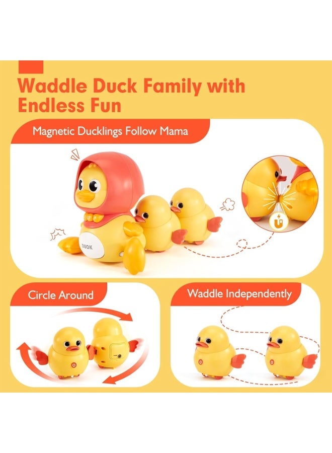 Soofam مجموعة ألعاب بط موسيقية زاحفة للأطفال 3 قطع مع موسيقى وضوء للأطفال من 6 إلى 12 شهرًا، ألعاب زاحفة للأطفال للتعلم المبكر، لعبة تعليمية للأطفال من 12 إلى 18 شهرًا، لعبة عيد ميلاد للأطفال من 1 إلى 2 سنة - Image 2