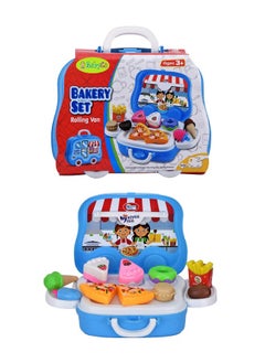 BabyGo BabyGo Bakery Set Pretend Play Set Suitcase Toy, Gift for Boys Girls in Rolling Van Box  - Image 1