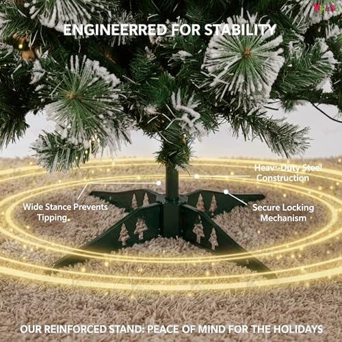 VikriDA 4 Feet Artificial Snow-Flocked Christmas Tree with 48Pcs Decorative Ornaments| Xmas Tree with Sturdy Plastic Stand - Image 4