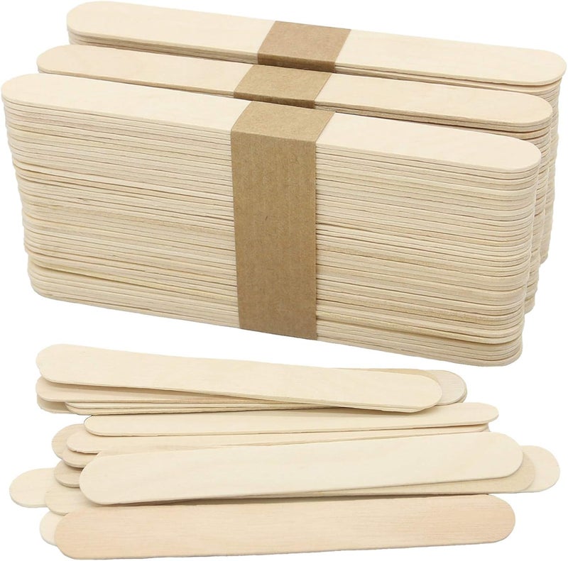 WISYOK 120 Pcs Wood Craft Sticks 5.9 Inch, Ice Cream Sticks, Jumbo Sticks, Popsicle Sticks, Ideal for Building Model, Kids Handicraft, and Creating Craft Projects - Image 1
