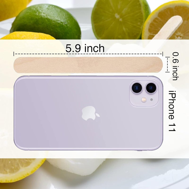 WISYOK 120 Pcs Wood Craft Sticks 5.9 Inch, Ice Cream Sticks, Jumbo Sticks, Popsicle Sticks, Ideal for Building Model, Kids Handicraft, and Creating Craft Projects - Image 2