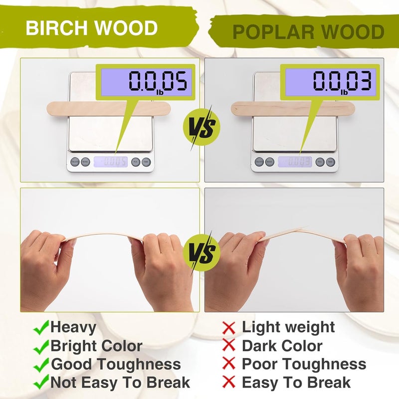 WISYOK 120 Pcs Wood Craft Sticks 5.9 Inch, Ice Cream Sticks, Jumbo Sticks, Popsicle Sticks, Ideal for Building Model, Kids Handicraft, and Creating Craft Projects - Image 3