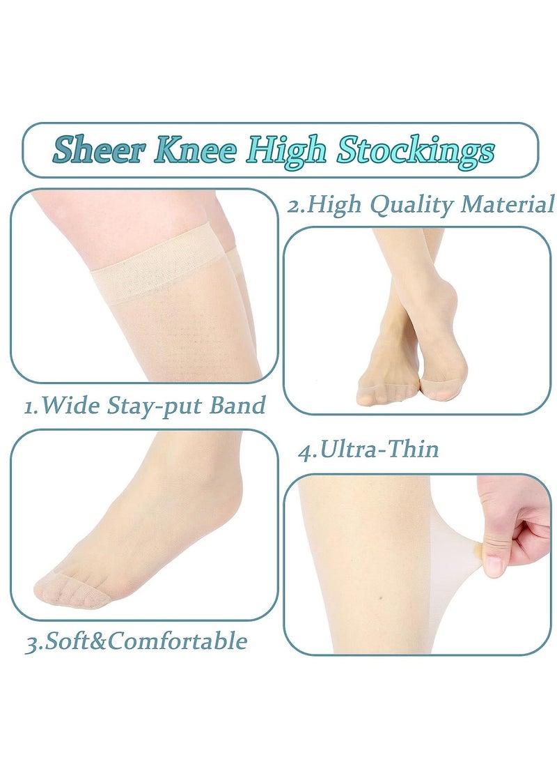 Generic - Lace Ankle Socks Women Ruffle Socks Sheer Fishnet Socks Thin Mesh Socks Short Dress Anklet Stocking Socks for Women Accessories Black and Skin Color 10 pairs - Image 1