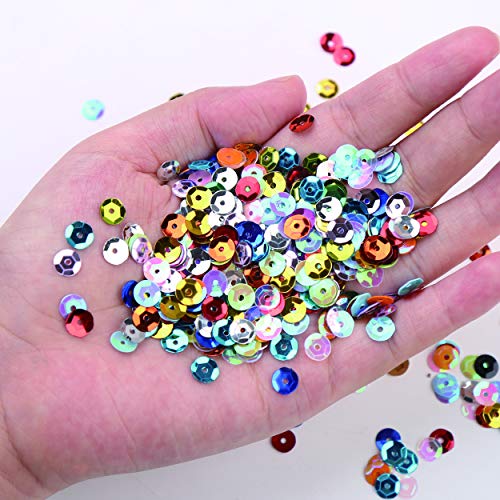 DIYASY 9800 Pcs 6MM Bulk Loose Sequins, Round Embroidery Sequins Cup Craft Sequin with Holes for DIY 22 Colors - Image 3