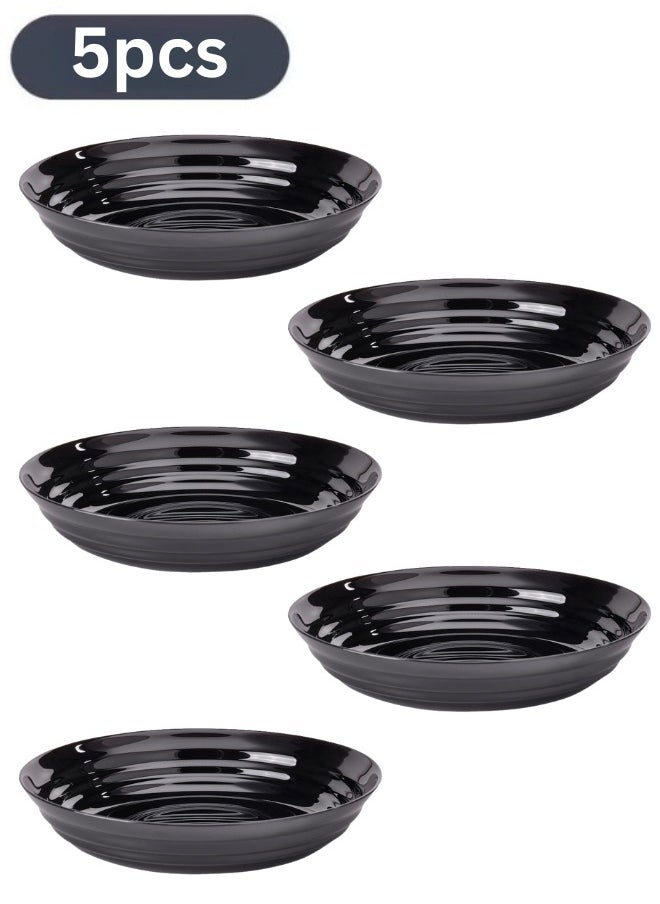 OFTAST Set Of 5 Deep Plates For Serving Main Meals Black 19cm  - Image 1